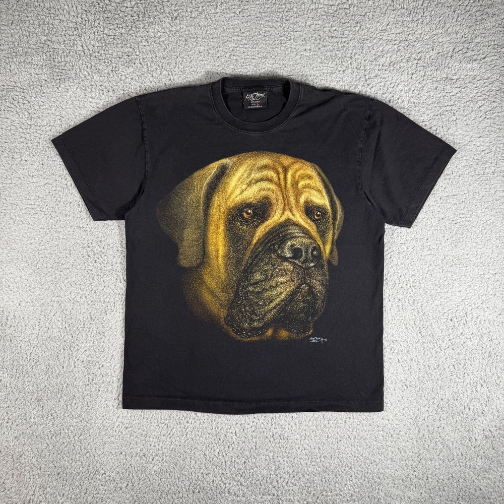 Rock Chang T-Shirt Size Large Original 3D Bullmastiff Double Side Rare